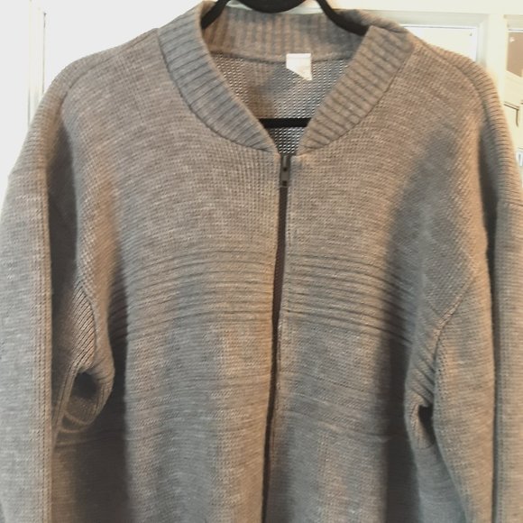 Vintage Men's Tan Brown Grandpa Wool Blend Zippered Sweater Cardigan | Large - Picture 6 of 15